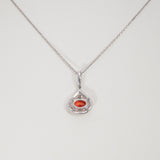 14K white gold padparadscha sapphire pendant