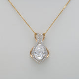 IGI Certified 3.3Ct Lab Diamond Pendant Necklace with Earth Mined Diamond Accents in Solid 14K Gold - 13x8mm Fine Jewelry