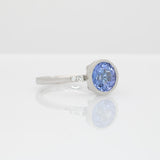 Skye 1.9Ct Tanzanite Ring with Natural Diamonds Accents: Solid 14K Gold, Round 7mm