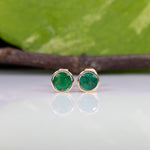 14K yellow gold zambian emerald earrings
