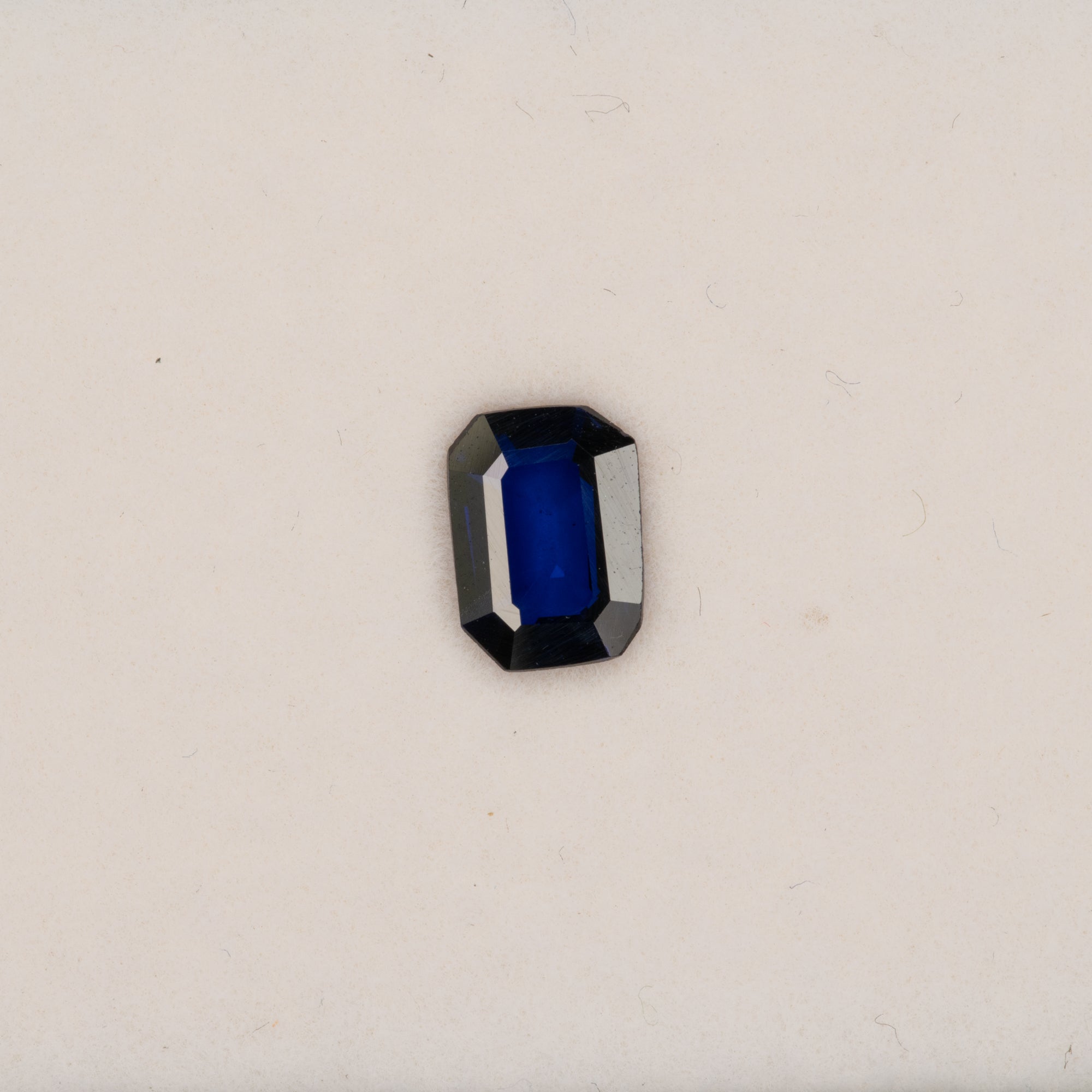 1.14 carat natural blue sapphire, emerald cut 7.7x5.6mm Ceylon loose gemstone
