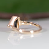14K yellow gold boulder opal ring with diamond accents