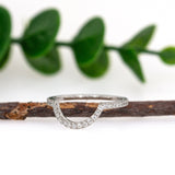 Enid 14K Solid White Gold Diamond Band | Stackable Ring