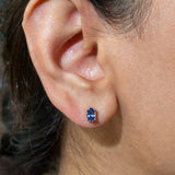 Suriya | AA Tanzanite Earrings Oval 6x4mm, Solid 14K Gold Solitaire Studs, Natural Tanzanite Jewelry, December Birthstone Gift, Yellow White Rose Gold