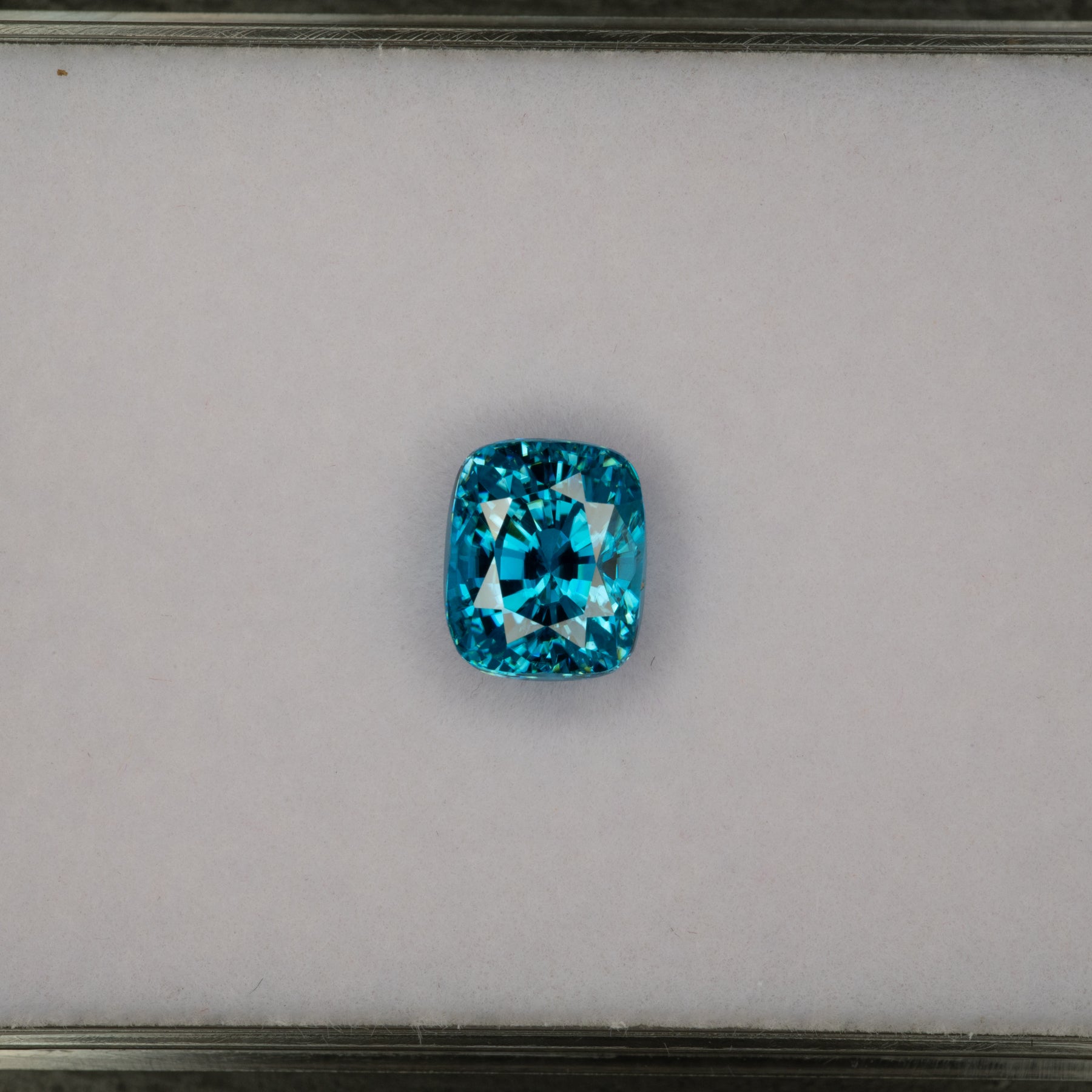 natural cambodian blue zircon cushion loose gemstone
