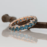 14K rose gold London blue topaz cluster ring