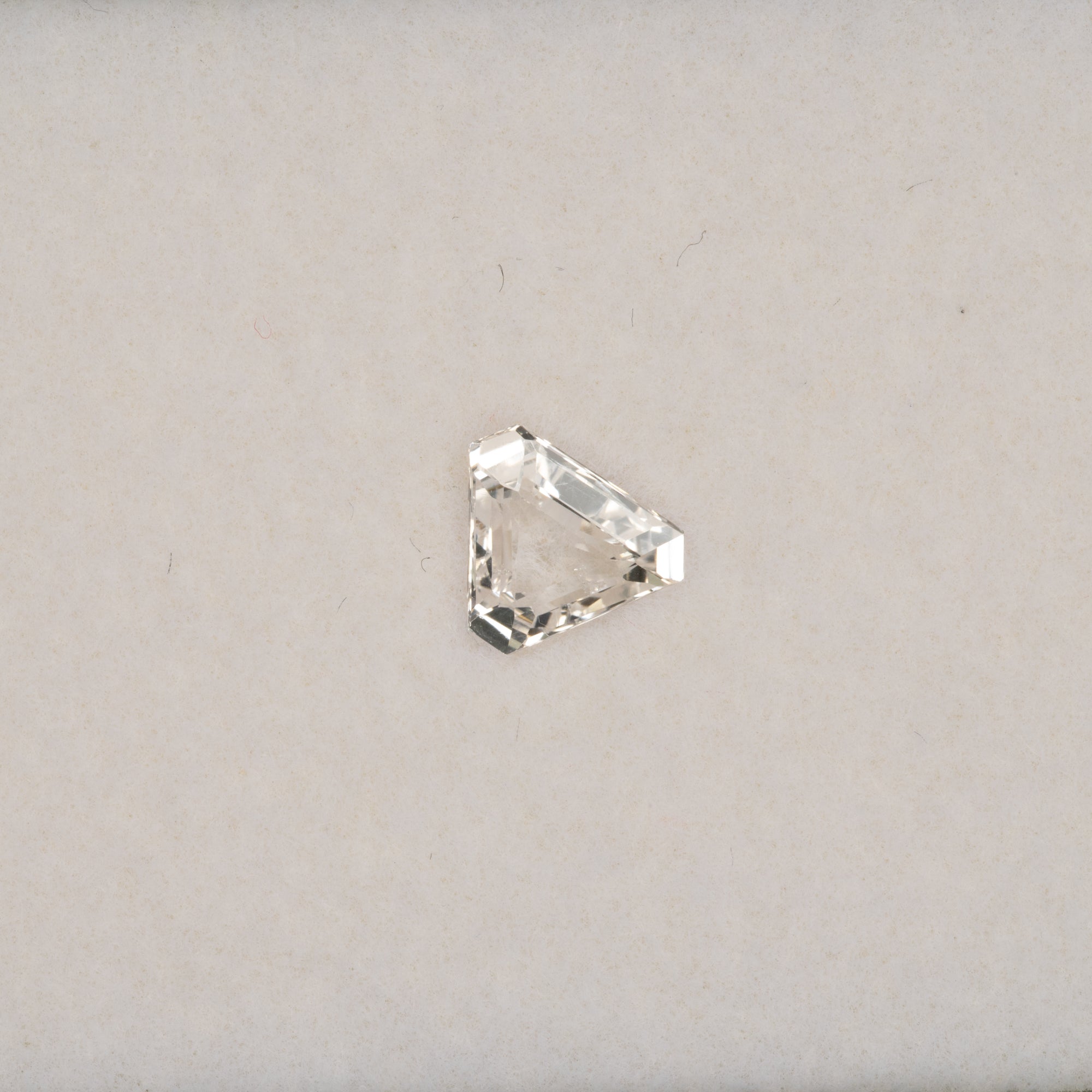 1.07 carat natural white sapphire, shield cut 7x6.2mm Ceylon loose gemstone