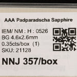 0.35 carat natural Ceylon padparadscha sapphire baguette 4.6x2.6mm loose gemstone – view 2