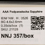 0.35 carat natural Ceylon padparadscha sapphire baguette 4.6x2.6mm loose gemstone – view 2