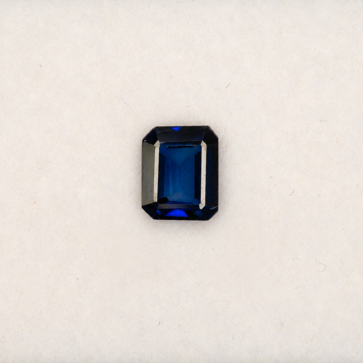 0.93 carat natural blue sapphire, emerald cut 6x5mm Ceylon loose gemstone