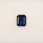 0.93 carat natural blue sapphire, emerald cut 6x5mm Ceylon loose gemstone