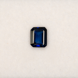 0.93 carat natural blue sapphire, emerald cut 6x5mm Ceylon loose gemstone
