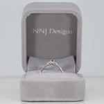 14K white gold black diamond ring with diamond accents