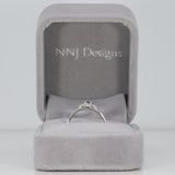 14K white gold black diamond ring with diamond accents