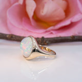 14K yellow gold ethiopian opal ring