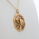 solid 14K yellow gold crab design estate pendant