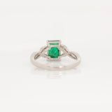 Aliza Zambian Emerald Ring with Natural Diamonds Accents: 14k Solid Gold, Emerald 8x6mm
