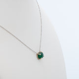 1.2Ct Zambian Emerald Pendant Necklace in Solid 14K Gold with Attached Chain – Oval 8x6mm Emerald