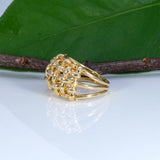 14K yellow gold basket-weave estate ring