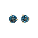 Round 5mm - 14K Solid Gold London Blue Topaz Martini Studs