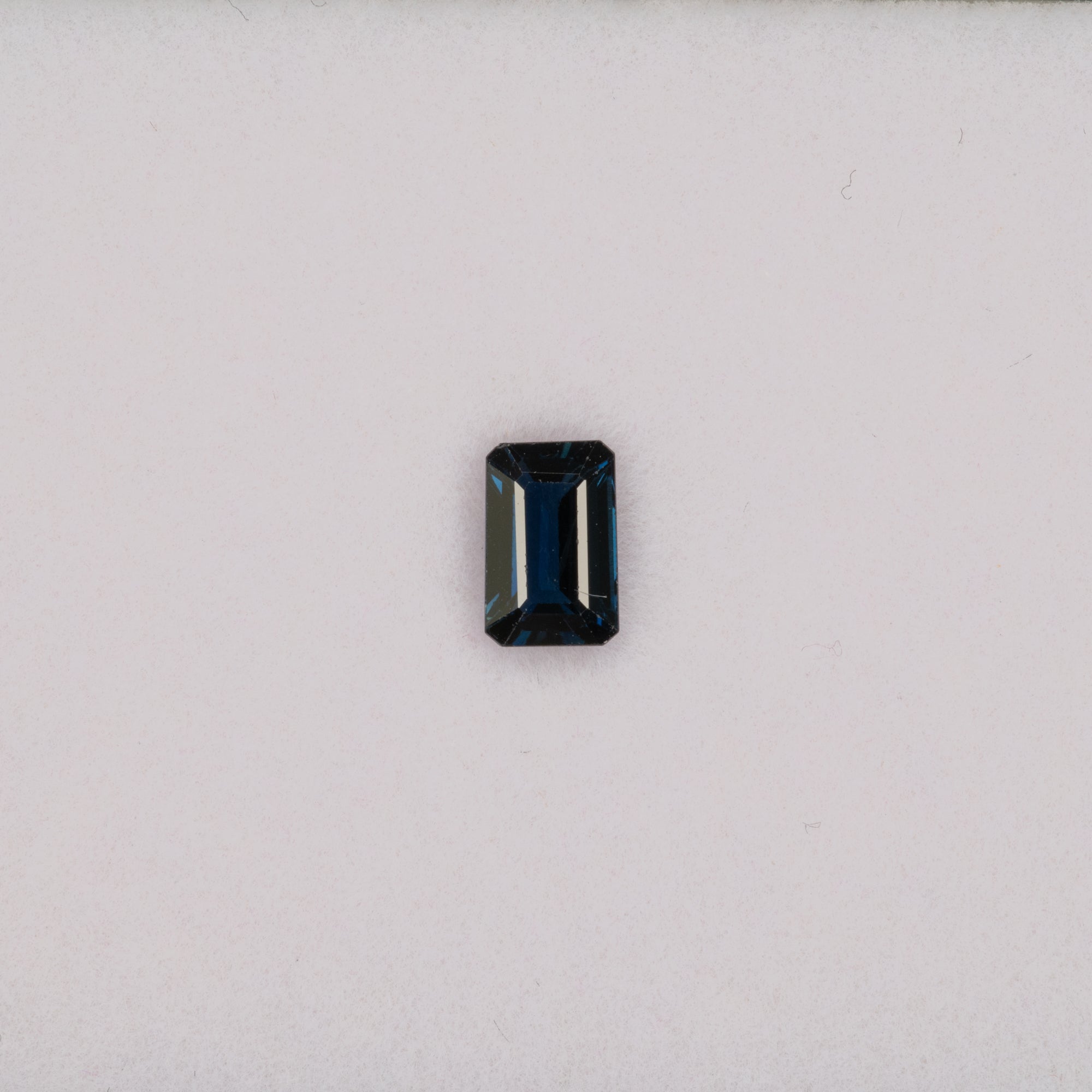 0.72 carat natural blue sapphire, emerald cut 6x4mm loose gemstone