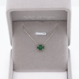 1.2Ct Zambian Emerald Pendant Necklace in Solid 14K Gold with Attached Chain – Oval 8x6mm Emerald