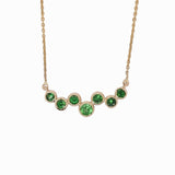 Monika 14K Yellow Gold Tsavorite Garnet Necklace | Attached Chain