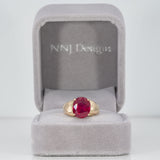 14K yellow gold Madagascar ruby estate ring