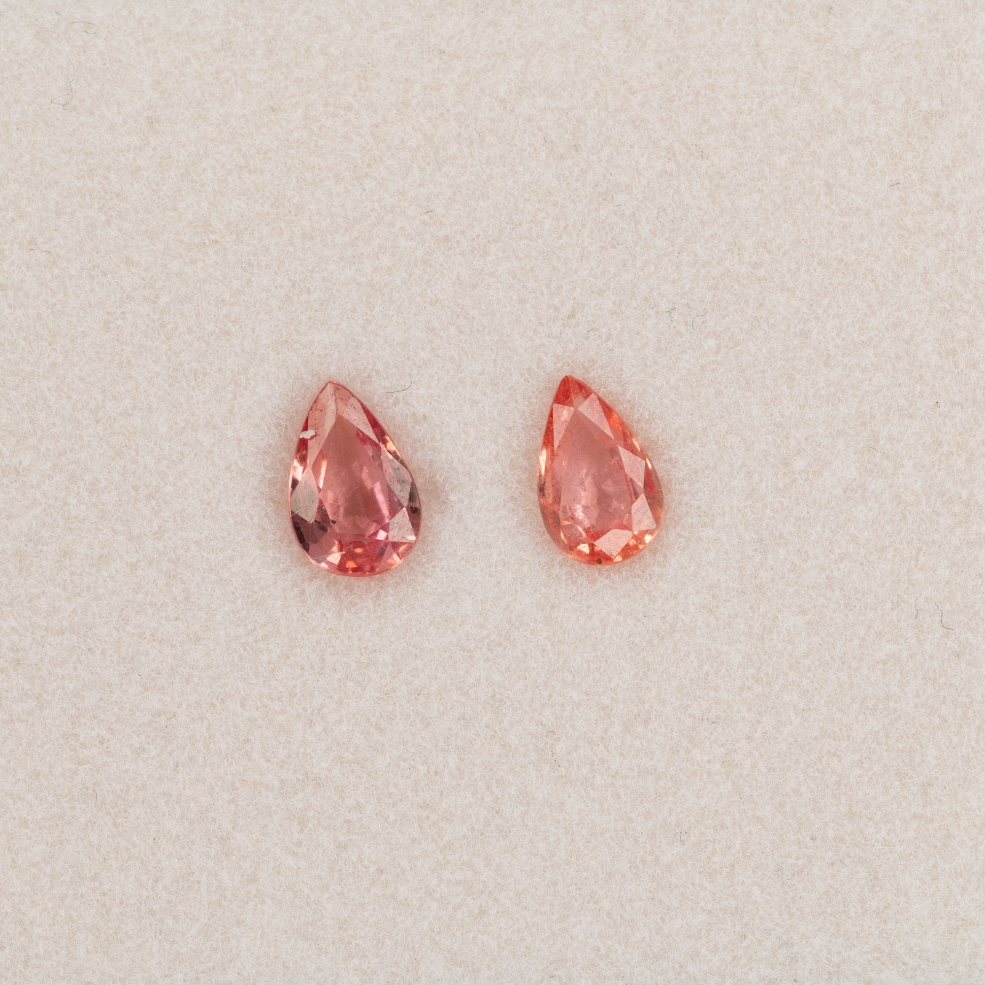 0.44 carat natural padparadscha sapphire, pear 6x4mm pink-orange loose gemstone
