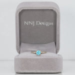 10K white gold blue zircon estate ring