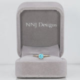 10K white gold blue zircon estate ring