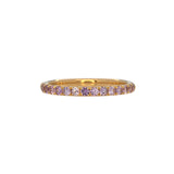 Purple Sapphire Band in Solid 14K Gold - Minimalist Round Sapphire Fine Jewelry Stackable Ring