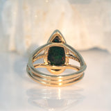 Penelope Solid 14K Gold 3.2cts Black Opal Ring with Natural Diamonds Accents, 16.5x8mm
