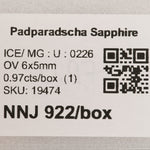 0.97 carat natural padparadscha sapphire oval 6x5mm loose gemstone – view 2