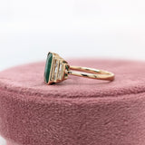 3ct Emerald Ring w Earth Mined Diamonds in Solid 14K Yellow Gold | EM 10x8mm