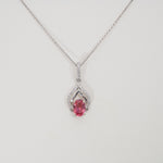 14K white gold padparadscha sapphire pendant