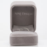 14K white gold natural diamond band ring, minimalist stackable