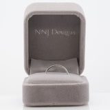 14K white gold natural diamond band ring, minimalist stackable