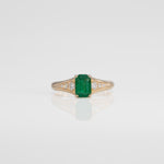 14K Yellow Gold Zambian Emerald Ring