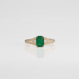 14K Yellow Gold Zambian Emerald Ring