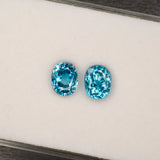 natural cambodian blue zircon oval loose gemstone
