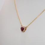14K yellow gold mozambique ruby necklace