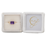 2.1Ct Zambian Amethyst Ring with Natural Diamonds Accents: Solid 14K Gold, 9x7mm