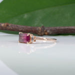 14K rose gold bi-color tourmaline ring