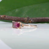 14K rose gold bi-color tourmaline ring