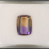 Natural Earth Mined Ametrine Cushion Cut Loose Gemstone – Bi-Color Purple & Golden Quartz, 16x12mm 10.88ct Collector Gem