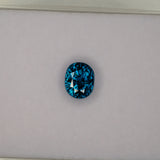 natural cambodian blue zircon oval loose gemstone
