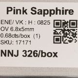 0.68 carat natural pink sapphire oval 6.8x5mm loose gemstone – view 2