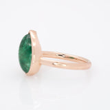 3.7Ct Zambian Emerald Ring with Lab Created Diamond: Solid 14K Gold, 12.6x8.2mm