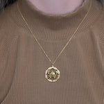 solid 14K yellow gold crab design estate pendant